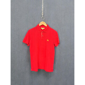 Burberry London Polo Shirt Mens Large Red Short Sleeve Pique Burberry Brit